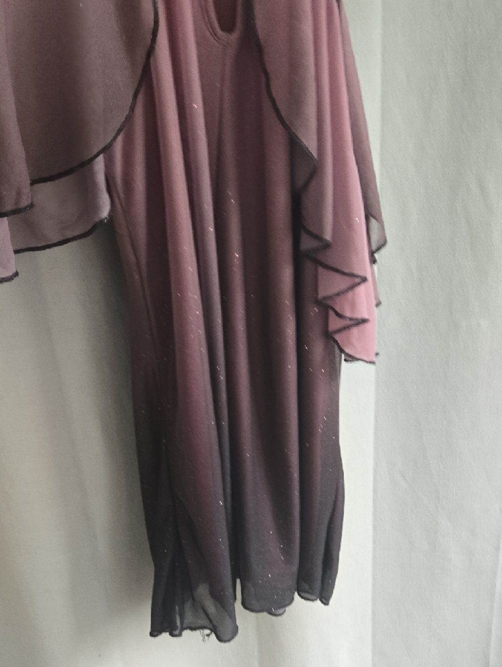 VENUS Mauve Cold-Shoulder Sparkle Blouse - Picture 9 of 11